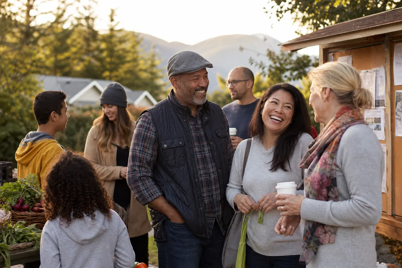 Neighbours at a weekend market in the Tri-Cities